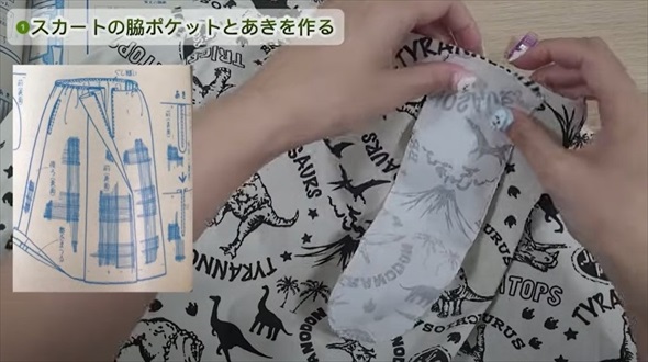 変な柄の生地でセットアップを作ってみた