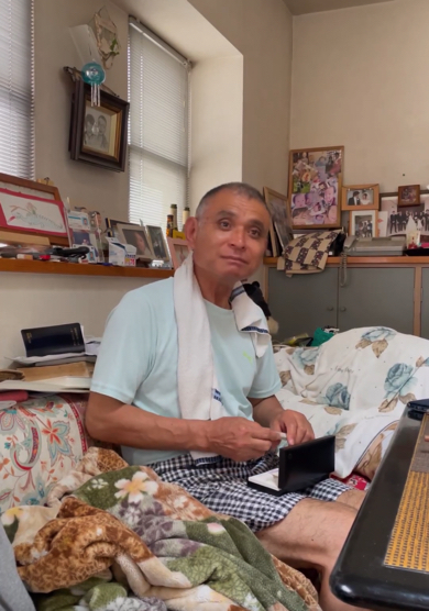 うれしそうなお父さん