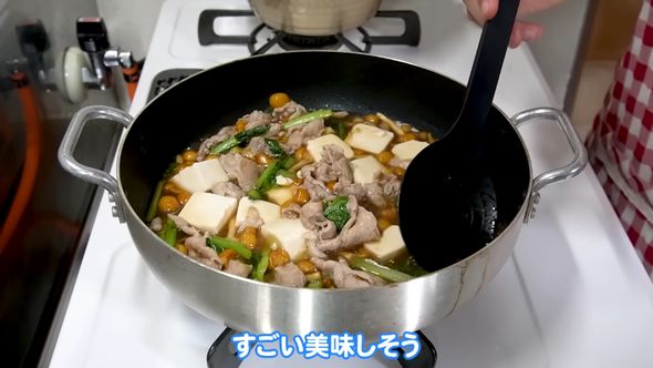 500円で買ってきた食材で作る豚と小松菜と豆腐となめこの炒め煮