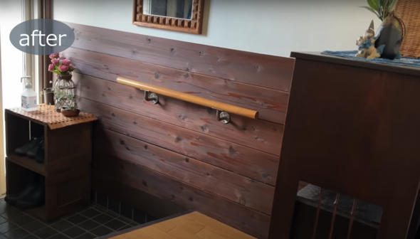 手すりのおかげで段差の上がり下がりが楽に