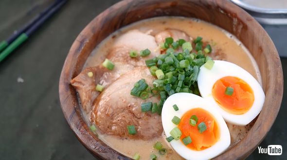 キャンプでおいしいラーメン作り