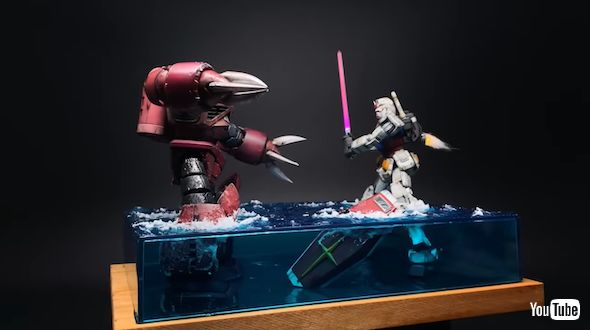 ガンダム水中ジオラマ作り