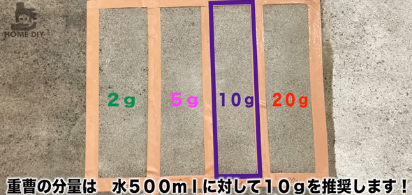 コンクリートの汚れを落とす方法を検証