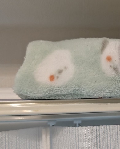 飼い主が用意したバードテントを気に入ったブルーボタンインコ