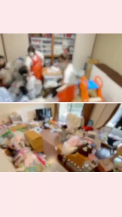 スタッフが依頼者の家を片付ける様子