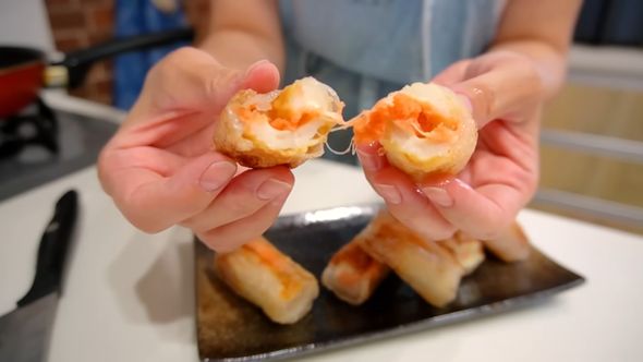 ライスペーパーのちくわ明太チーズ焼き