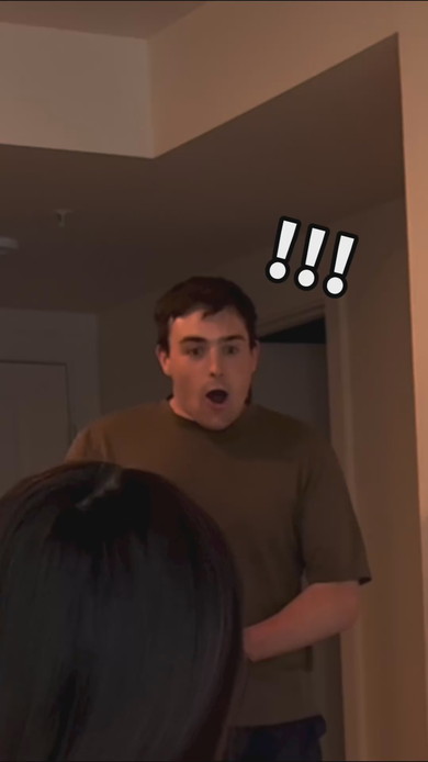 お好み焼きに驚くアメリカ人夫