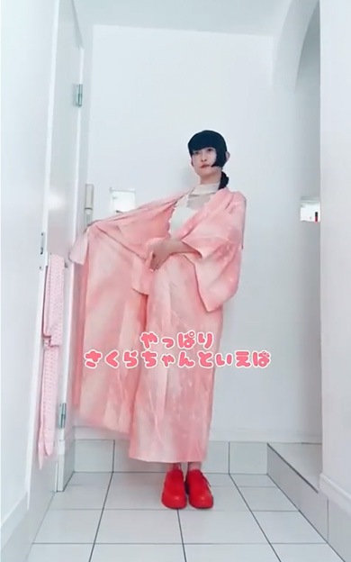 カードキャプターさくらをイメージした着物コーデ