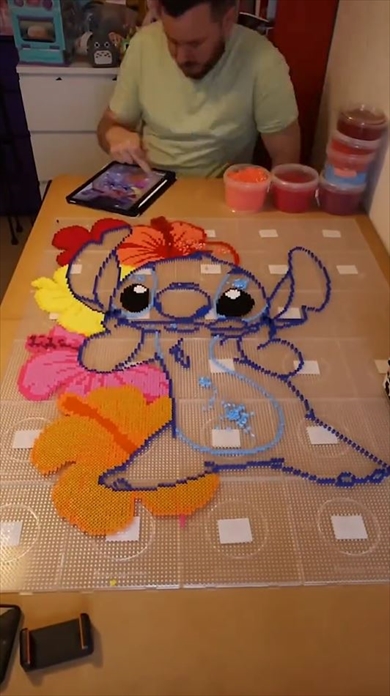 アイロンビーズで作るスティッチ