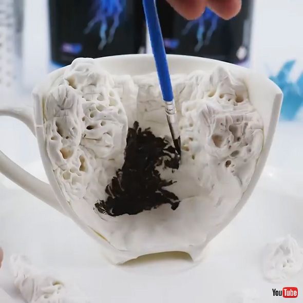 レジンアート コーヒーカップ 滝 ジオラマ リアル ハンドメイド メイキング