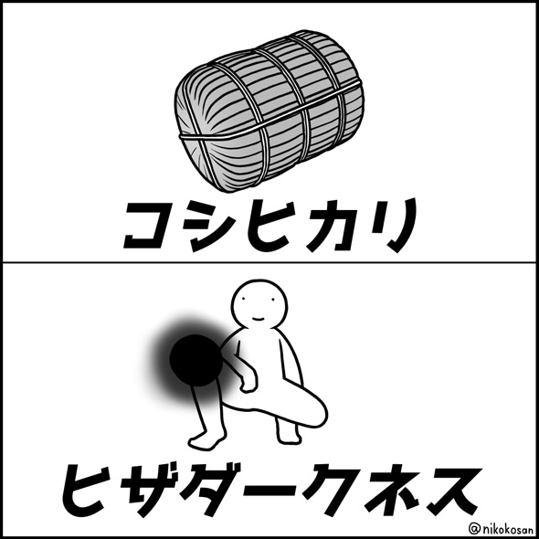 コシヒカリ ヒザダークネス 腰 対義語 膝 代案 ネタ 漫画