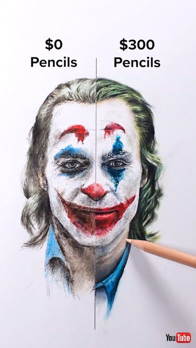 ジョーカー 絵 0円 300ドル 画材 比較 着色 マッチ ケチャップ キャンディ