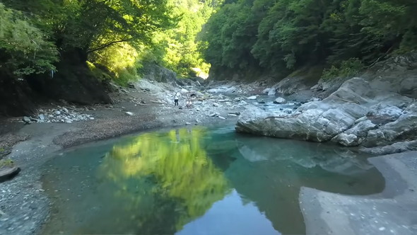 自然の中にあるきれいなため池