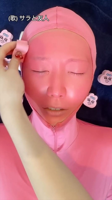 友人がしてくれた“おぱんちゅうさぎ”メイク