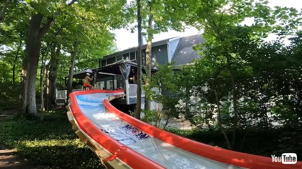 自宅にウオータースライダーを作る