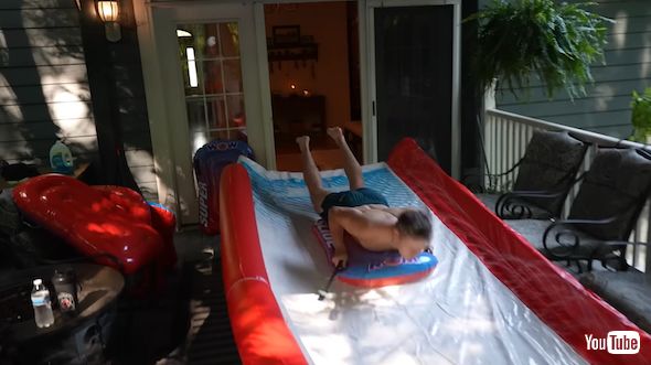 自宅にウオータースライダーを作る