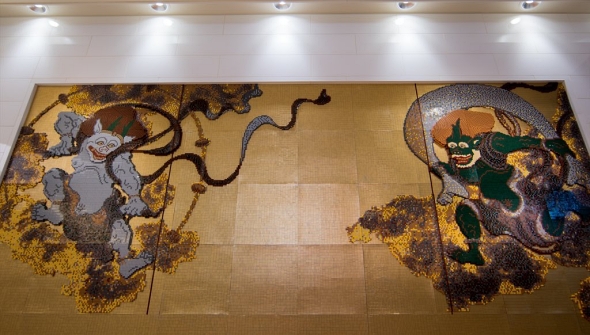 レゴブロック 風神雷神図屏風