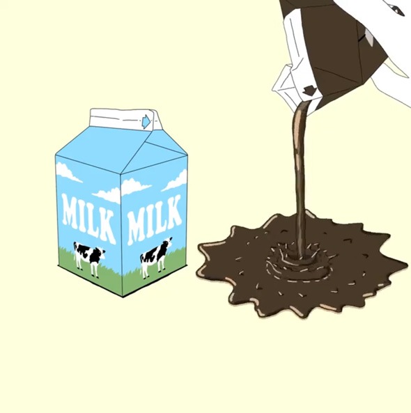 ミルク コーヒー 猫 じゃれ合い にゃんプロ カフェオレ 手描き アニメ 有村泰志