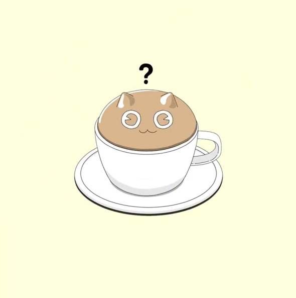 ミルク コーヒー 猫 じゃれ合い にゃんプロ カフェオレ 手描き アニメ 有村泰志