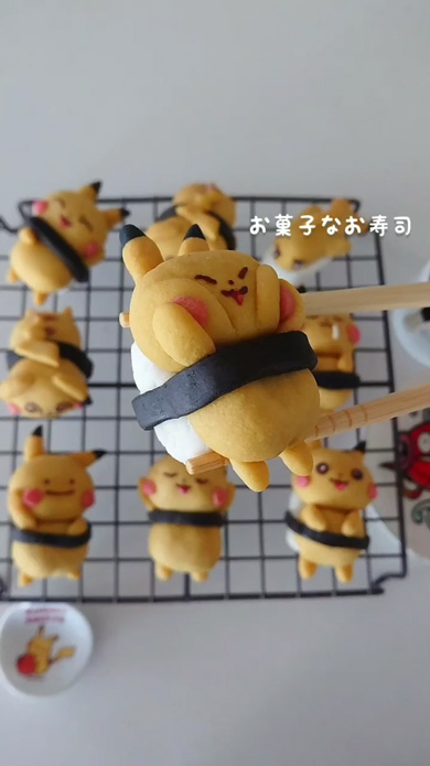 ポケモン ピカチュウ 玉子 すし お菓子 マシュマロ シャリ 手作り