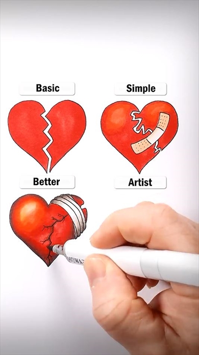 割れたハートをアーティストが描いたら……