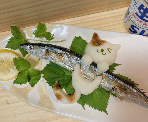 さんまと猫の大根おろし