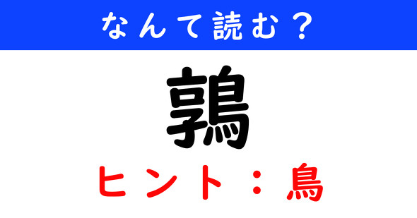 漢字クイズ　難読漢字　鶉