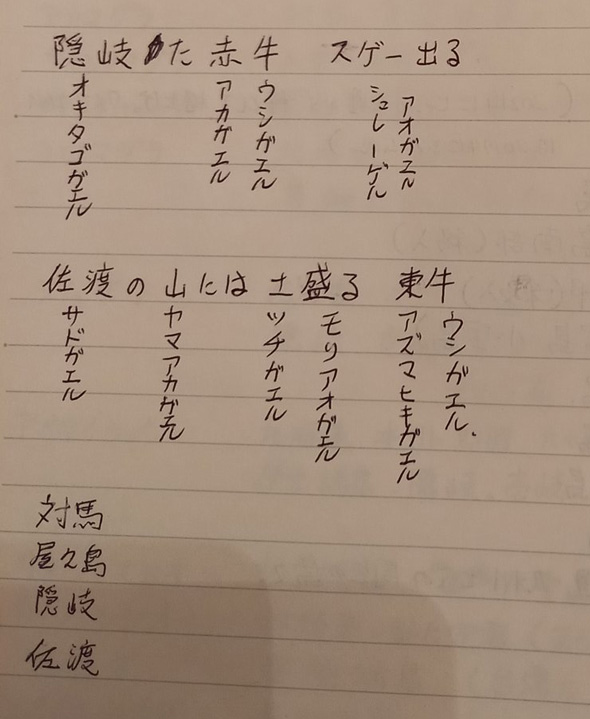 妻 生物分類技能検定 対策ノート 手書き イラスト カエル 牛