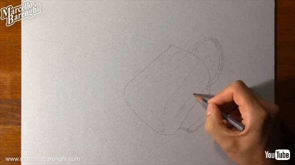 こぼれたコーヒーまでリアルなポットのイラスト