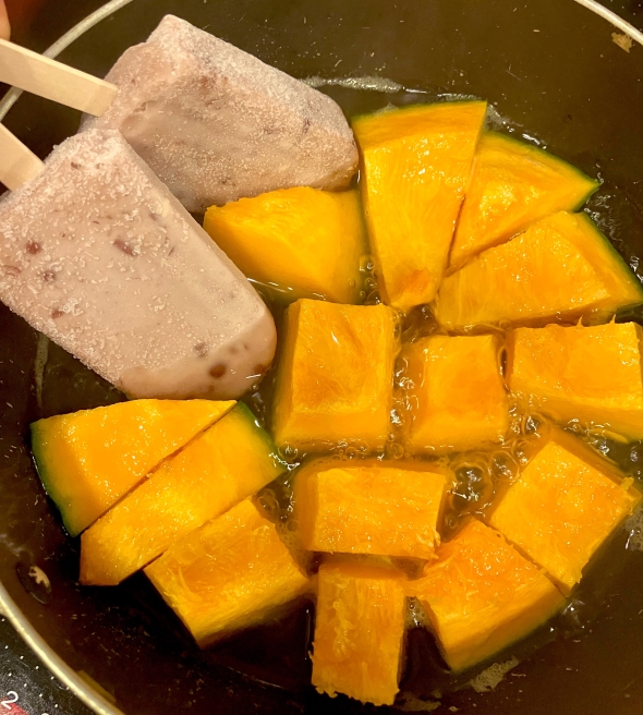 あずきバーでかぼちゃのいとこ煮