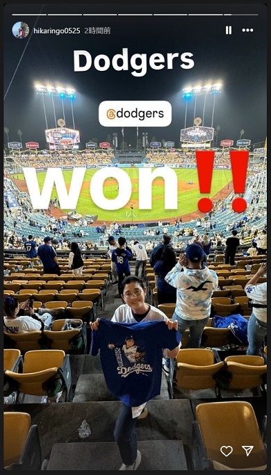 大谷翔平を応援しにロサンゼルスに飛んでいた石田ひかり