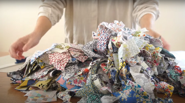 リバティ柄がかわいい大量の縦長ハギレ