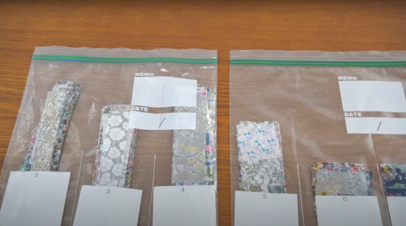 ポケットを施したジッパー袋に仕分けして保存