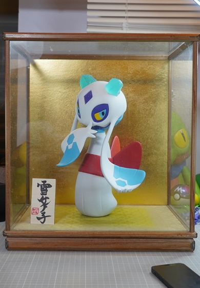 粘土で作った日本人形風ポケモン