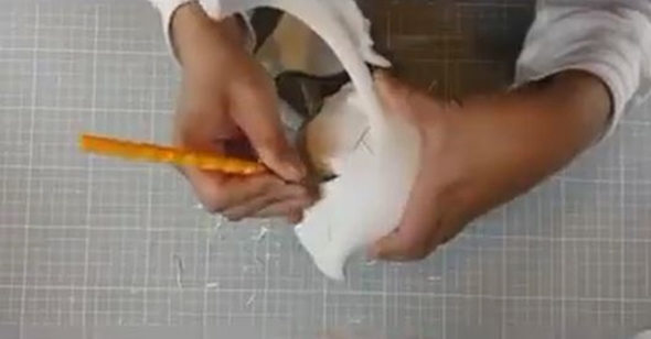 粘土で作った日本人形風ポケモン