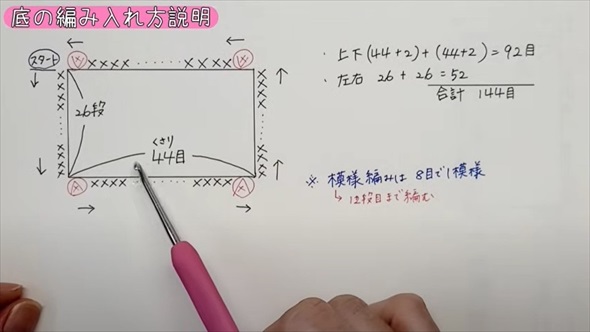 ダイソーのビニールバッグをかぎ針でアレンジ
