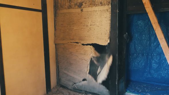 和室を子ども部屋にリノベーションするため壁を解体