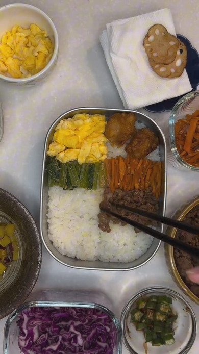 モザイク弁当の調理工程