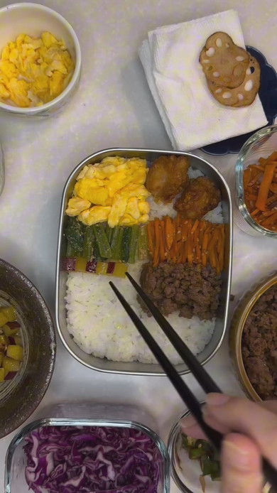 モザイク弁当の調理工程