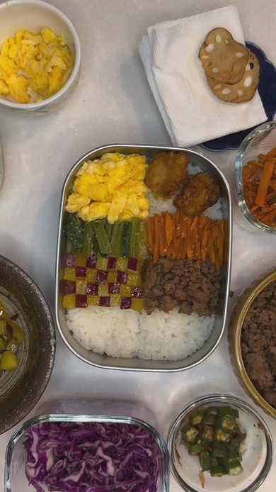 モザイク弁当の調理工程