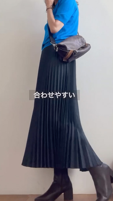 UNIQLO-Cのプリーツスカート着回しコーデ