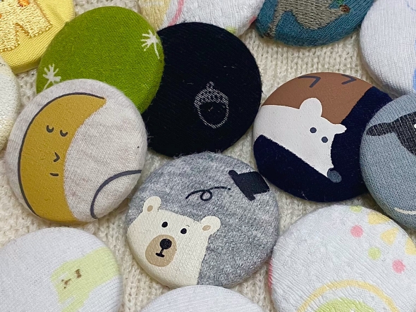 子育て リメイク くるみボタン