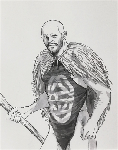 ジェイソン・ステイサムを「ゲゲゲの鬼太郎」子泣き爺にしたイラスト