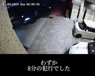 空き巣の防犯カメラ映像