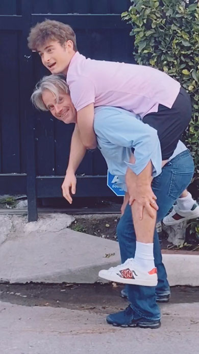 再現した親子写真