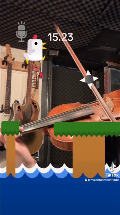 声でニワトリを操作するゲームをバイオリン演奏でプレイ