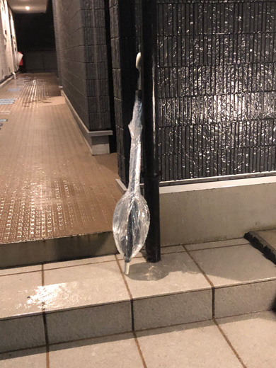 水槽になった傘