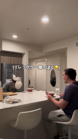 一蘭の店員になりきるゆうきさん