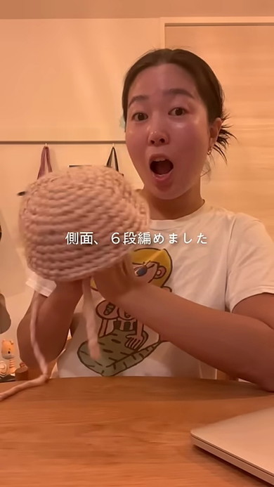 手編みバケットハット