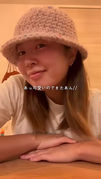 手編みバケットハット